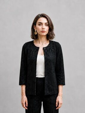 St. John Collection a-line button-front jacket